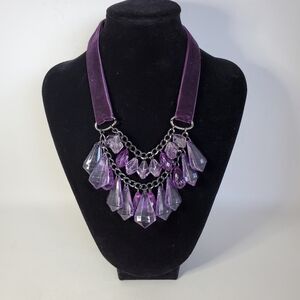 GNW Choker Necklace Purple Lilac Beaded Whimsigoth Casual Party Halloween